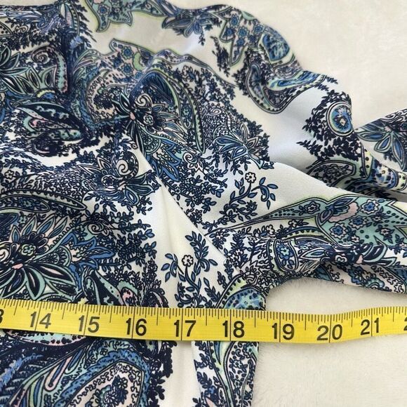 DR2 Women's M Long Sleeve Cold Shoulder Dress Blue Paisley Bohemian Western‎ - Picture 10 of 12